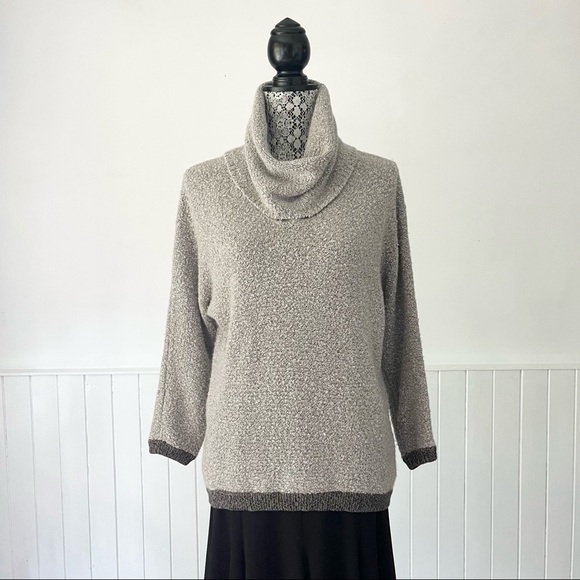 Lilla P Wool Alpaca Blend Slub Cowl Neck Sweater Size M - Picture 11 of 11